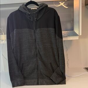 Threads 4 Thought Men's Charcoal and Black Zip-Up Sweater